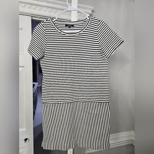 Madewell Navy White Stripes Pockets Dockside Shift T Shirt Dress Size XS